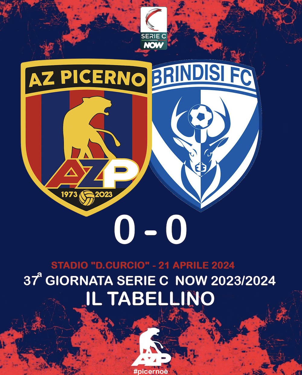 AZ PICERNO – BRINDISI 0-0 |  IL TABELLINO