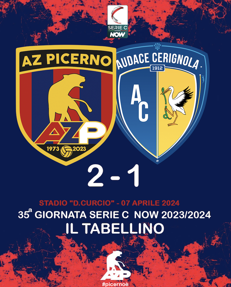 AZ PICERNO – CERIGNOLA: 2-1 | IL TABELLINO