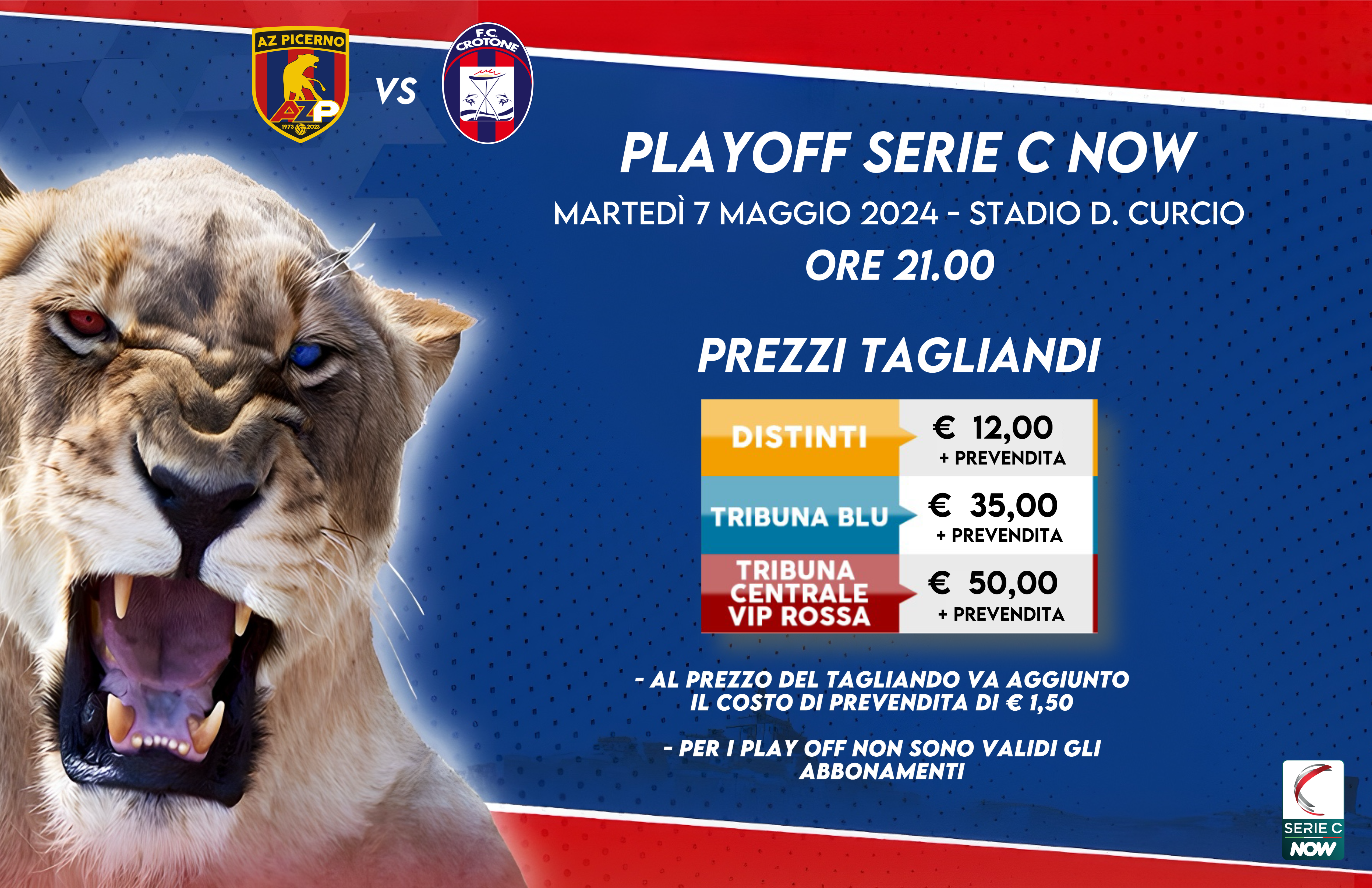 PREVENDITA TAGLIANDI AZP-CROTONE – PRIMO TURNO PLAYOFF