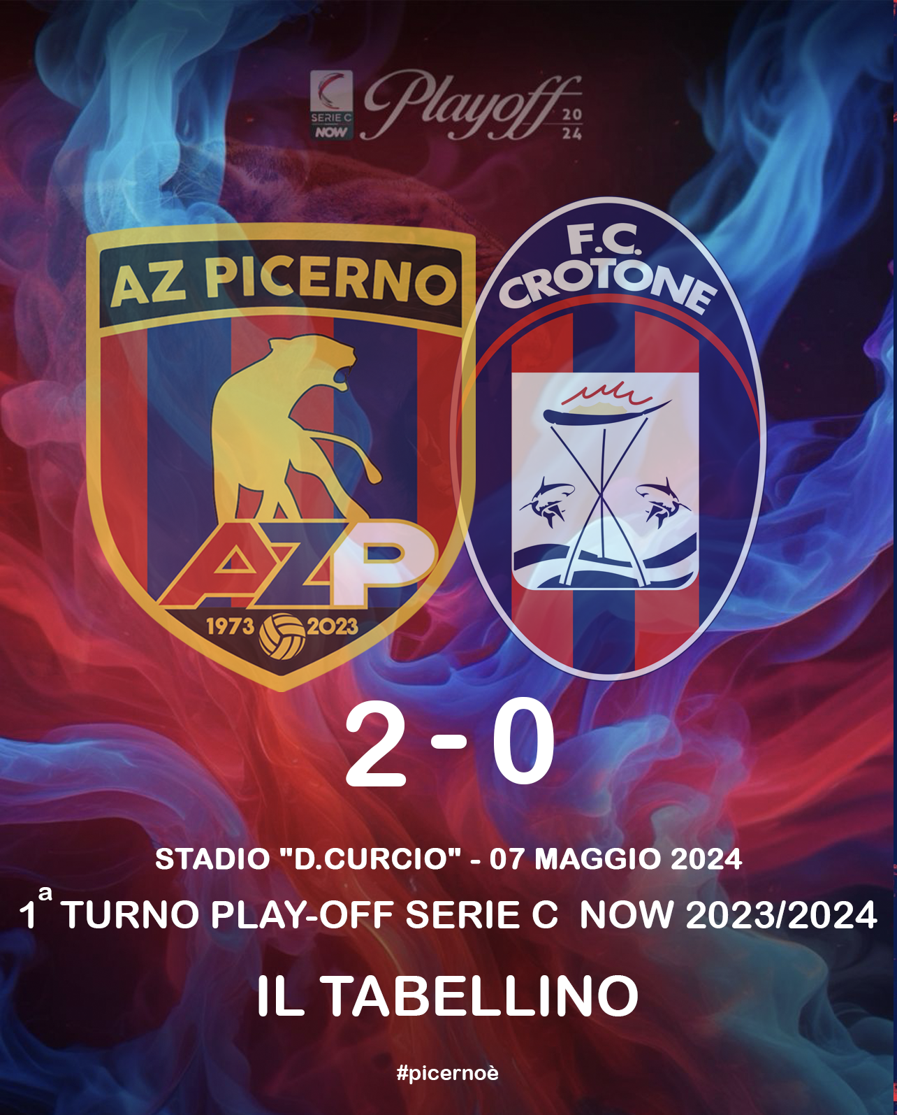 AZ PICERNO – CROTONE: 2-0 | IL TABELLINO