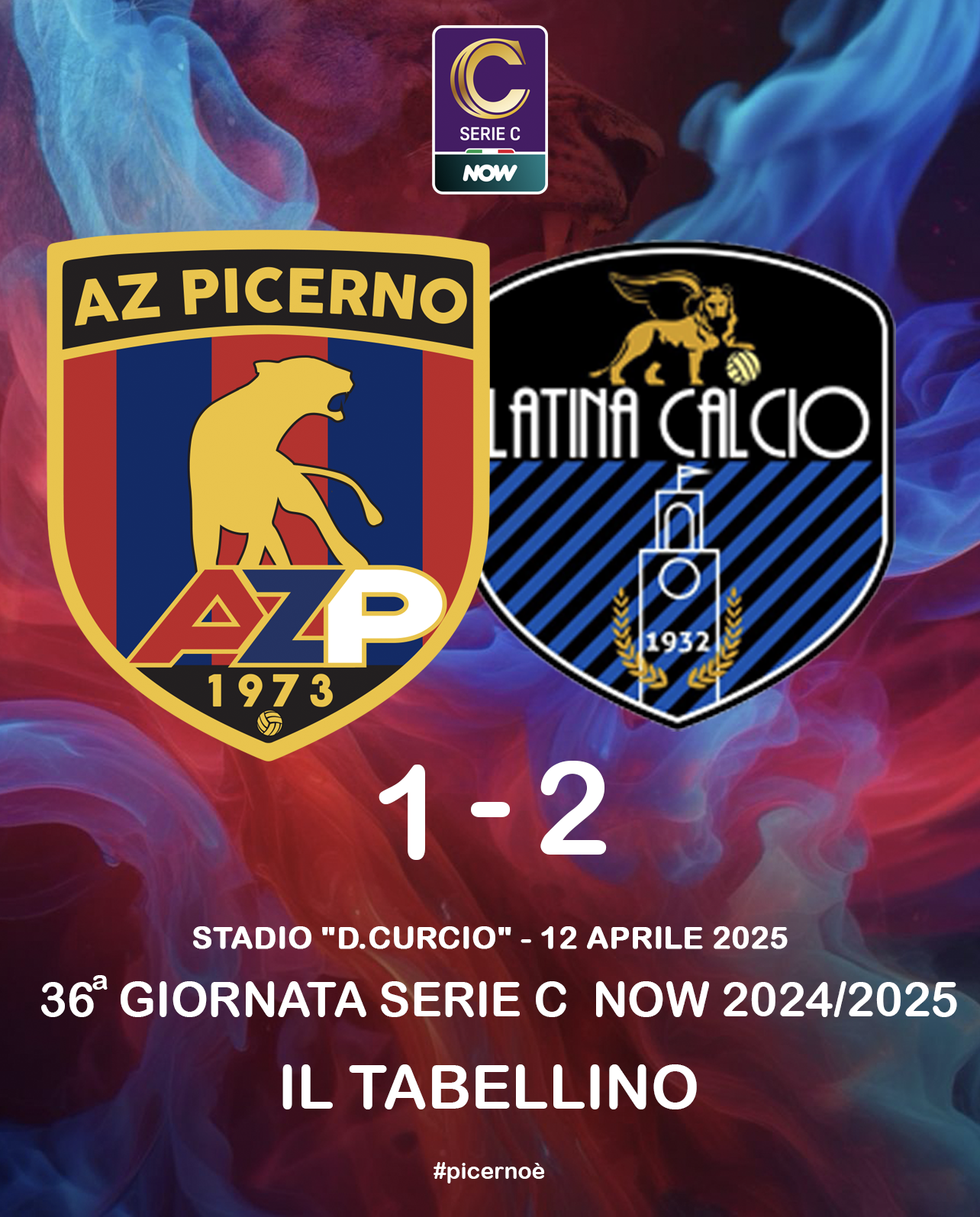 AZ PICERNO – LATINA : 1-2 | IL TABELLINO